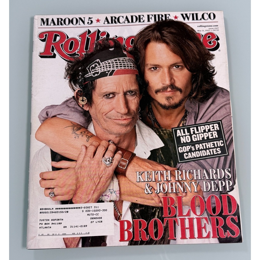 Rolling Stone Magazine: Keith Richards, Johnny Depp May 2007 # 1027
